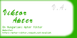 viktor apter business card